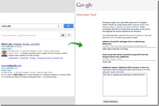 Google Webspam Report